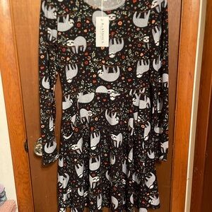 L.A. Soul Sloth Long Sleeve Dress new
